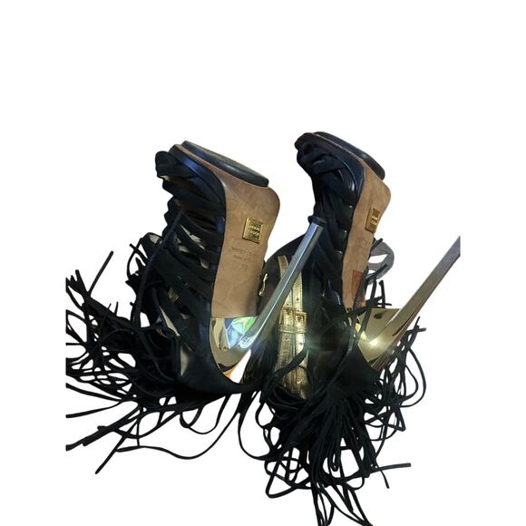 HERVE LEGER FABIA FRINGE SANDALS SIZE 39 - Picture 6 of 9